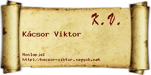 Kácsor Viktor névjegykártya