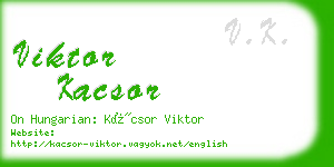 viktor kacsor business card